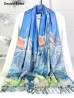 Pavement Cafe & The Old Market Place Double-sided Oil Painting Design Fashion Scarf